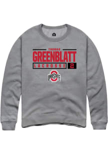 Thomas Greenblatt  Rally Ohio State Buckeyes Mens Grey NIL Stacked Box Long Sleeve Crew Sweatshi..