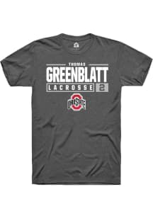 Thomas Greenblatt  Ohio State Buckeyes Grey Rally NIL Stacked Box Short Sleeve T Shirt