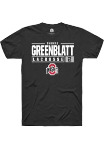 Thomas Greenblatt  Ohio State Buckeyes Black Rally NIL Stacked Box Short Sleeve T Shirt