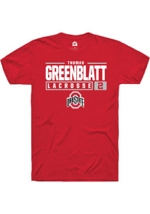 Thomas Greenblatt  Ohio State Buckeyes Red Rally NIL Stacked Box Short Sleeve T Shirt