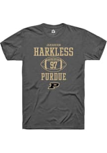 Jamarrion Harkless Dark Grey Purdue Boilermakers NIL Sport Icon Short Sleeve T Shirt