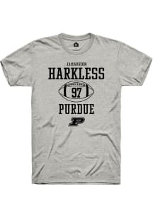 Jamarrion Harkless Ash Purdue Boilermakers NIL Sport Icon Short Sleeve T Shirt