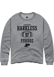 Jamarrion Harkless Rally Mens Graphite Purdue Boilermakers NIL Sport Icon Crew Sweatshirt