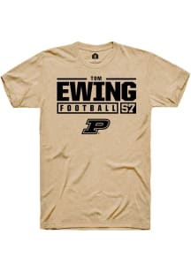 Tom Ewing Gold Purdue Boilermakers NIL Stacked Box Short Sleeve T Shirt