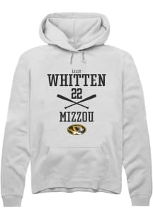 Lilly Whitten  Rally Missouri Tigers Mens White NIL Sport Icon Long Sleeve Hoodie