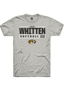 Lilly Whitten  Missouri Tigers Grey Rally NIL Stacked Box Short Sleeve T Shirt