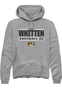 Lilly Whitten  Rally Missouri Tigers Mens Grey NIL Stacked Box Long Sleeve Hoodie