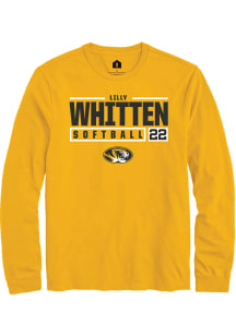 Lilly Whitten  Missouri Tigers Gold Rally NIL Stacked Box Long Sleeve T Shirt