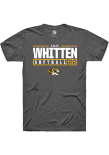 Lilly Whitten  Missouri Tigers Grey Rally NIL Stacked Box Short Sleeve T Shirt