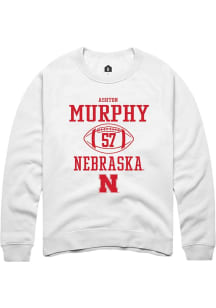 Ashton Murphy Rally Mens White Nebraska Cornhuskers NIL Sport Icon Crew Sweatshirt