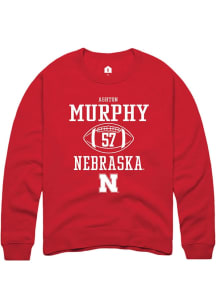 Ashton Murphy Rally Mens Red Nebraska Cornhuskers NIL Sport Icon Crew Sweatshirt