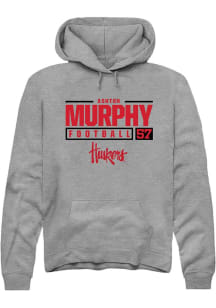 Ashton Murphy Rally Mens Graphite Nebraska Cornhuskers NIL Stacked Box Hooded Sweatshirt