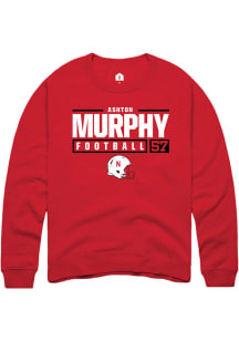 Ashton Murphy Rally Mens Red Nebraska Cornhuskers NIL Stacked Box Crew Sweatshirt
