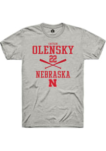 Caitlin Olensky  Nebraska Cornhuskers Grey Rally NIL Sport Icon Short Sleeve T Shirt