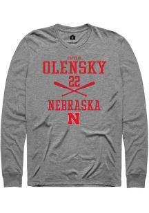 Caitlin Olensky  Nebraska Cornhuskers Grey Rally NIL Sport Icon Long Sleeve T Shirt