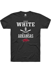 Hudson White  Arkansas Razorbacks Black Rally NIL Sport Icon Short Sleeve T Shirt