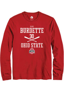 Clay Burdette  Ohio State Buckeyes Red Rally NIL Sport Icon Long Sleeve T Shirt
