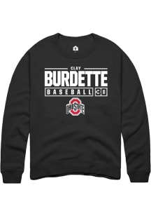 Clay Burdette  Rally Ohio State Buckeyes Mens Black NIL Stacked Box Long Sleeve Crew Sweatshirt