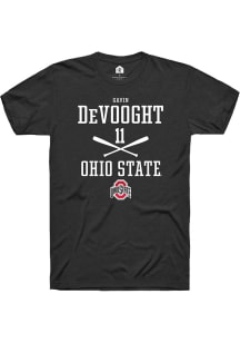 Gavin DeVooght  Ohio State Buckeyes Black Rally NIL Sport Icon Short Sleeve T Shirt
