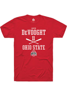 Gavin DeVooght  Ohio State Buckeyes Red Rally NIL Sport Icon Short Sleeve T Shirt
