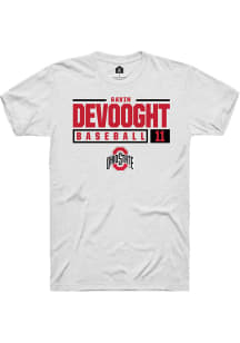 Gavin DeVooght  Ohio State Buckeyes White Rally NIL Stacked Box Short Sleeve T Shirt