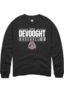 Gavin DeVooght  Rally Ohio State Buckeyes Mens Black NIL Stacked Box Long Sleeve Crew Sweatshirt