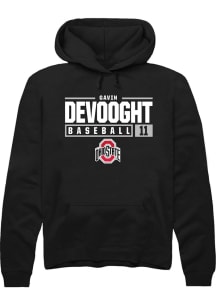 Gavin DeVooght  Rally Ohio State Buckeyes Mens Black NIL Stacked Box Long Sleeve Hoodie
