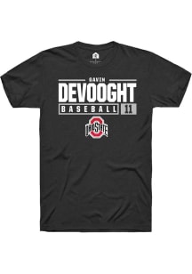 Gavin DeVooght  Ohio State Buckeyes Black Rally NIL Stacked Box Short Sleeve T Shirt