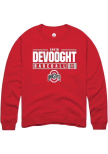 Gavin DeVooght  Rally Ohio State Buckeyes Mens Red NIL Stacked Box Long Sleeve Crew Sweatshirt