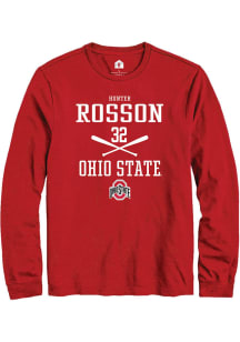 Hunter Rosson  Ohio State Buckeyes Red Rally NIL Sport Icon Long Sleeve T Shirt