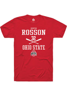 Hunter Rosson  Ohio State Buckeyes Red Rally NIL Sport Icon Short Sleeve T Shirt