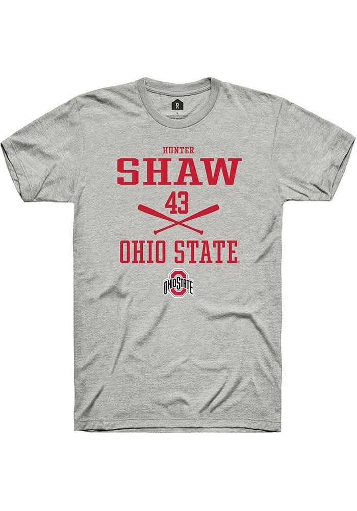 Hunter Shaw  Ohio State Buckeyes Ash Rally NIL Sport Icon Short Sleeve T Shirt