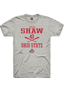 Hunter Shaw  Ohio State Buckeyes Ash Rally NIL Sport Icon Short Sleeve T Shirt