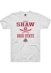 Hunter Shaw  Ohio State Buckeyes White Rally NIL Sport Icon Short Sleeve T Shirt