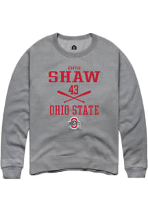 Hunter Shaw  Rally Ohio State Buckeyes Mens Grey NIL Sport Icon Long Sleeve Crew Sweatshirt