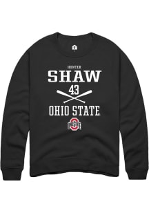 Hunter Shaw  Rally Ohio State Buckeyes Mens Black NIL Sport Icon Long Sleeve Crew Sweatshirt