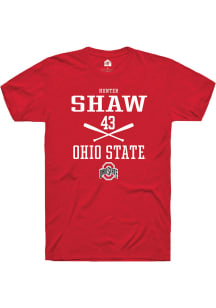 Hunter Shaw  Ohio State Buckeyes Red Rally NIL Sport Icon Short Sleeve T Shirt