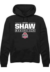 Hunter Shaw  Rally Ohio State Buckeyes Mens Black NIL Stacked Box Long Sleeve Hoodie