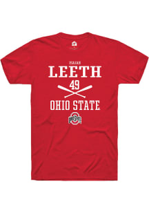 Isaiah Leeth  Ohio State Buckeyes Red Rally NIL Sport Icon Short Sleeve T Shirt