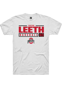 Isaiah Leeth  Ohio State Buckeyes White Rally NIL Stacked Box Short Sleeve T Shirt