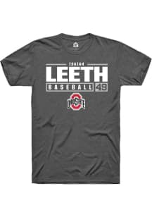 Isaiah Leeth  Ohio State Buckeyes Grey Rally NIL Stacked Box Short Sleeve T Shirt