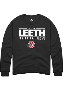 Isaiah Leeth  Rally Ohio State Buckeyes Mens Black NIL Stacked Box Long Sleeve Crew Sweatshirt