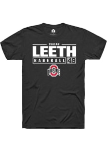 Isaiah Leeth  Ohio State Buckeyes Black Rally NIL Stacked Box Short Sleeve T Shirt