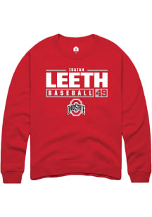 Isaiah Leeth  Rally Ohio State Buckeyes Mens Red NIL Stacked Box Long Sleeve Crew Sweatshirt