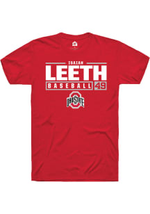 Isaiah Leeth  Ohio State Buckeyes Red Rally NIL Stacked Box Short Sleeve T Shirt