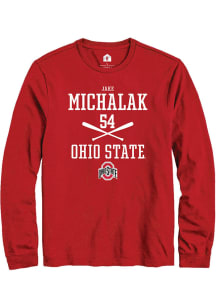 Jake Michalak  Ohio State Buckeyes Red Rally NIL Sport Icon Long Sleeve T Shirt