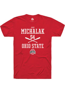 Jake Michalak  Ohio State Buckeyes Red Rally NIL Sport Icon Short Sleeve T Shirt