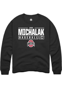 Jake Michalak  Rally Ohio State Buckeyes Mens Black NIL Stacked Box Long Sleeve Crew Sweatshirt