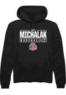 Jake Michalak  Rally Ohio State Buckeyes Mens Black NIL Stacked Box Long Sleeve Hoodie