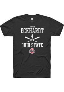 Justin Eckhardt  Ohio State Buckeyes Black Rally NIL Sport Icon Short Sleeve T Shirt